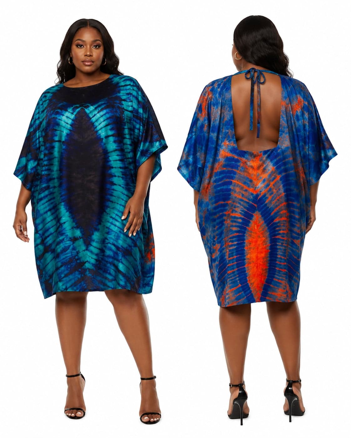 Premium Tie-Dye Open-Back Kaftan