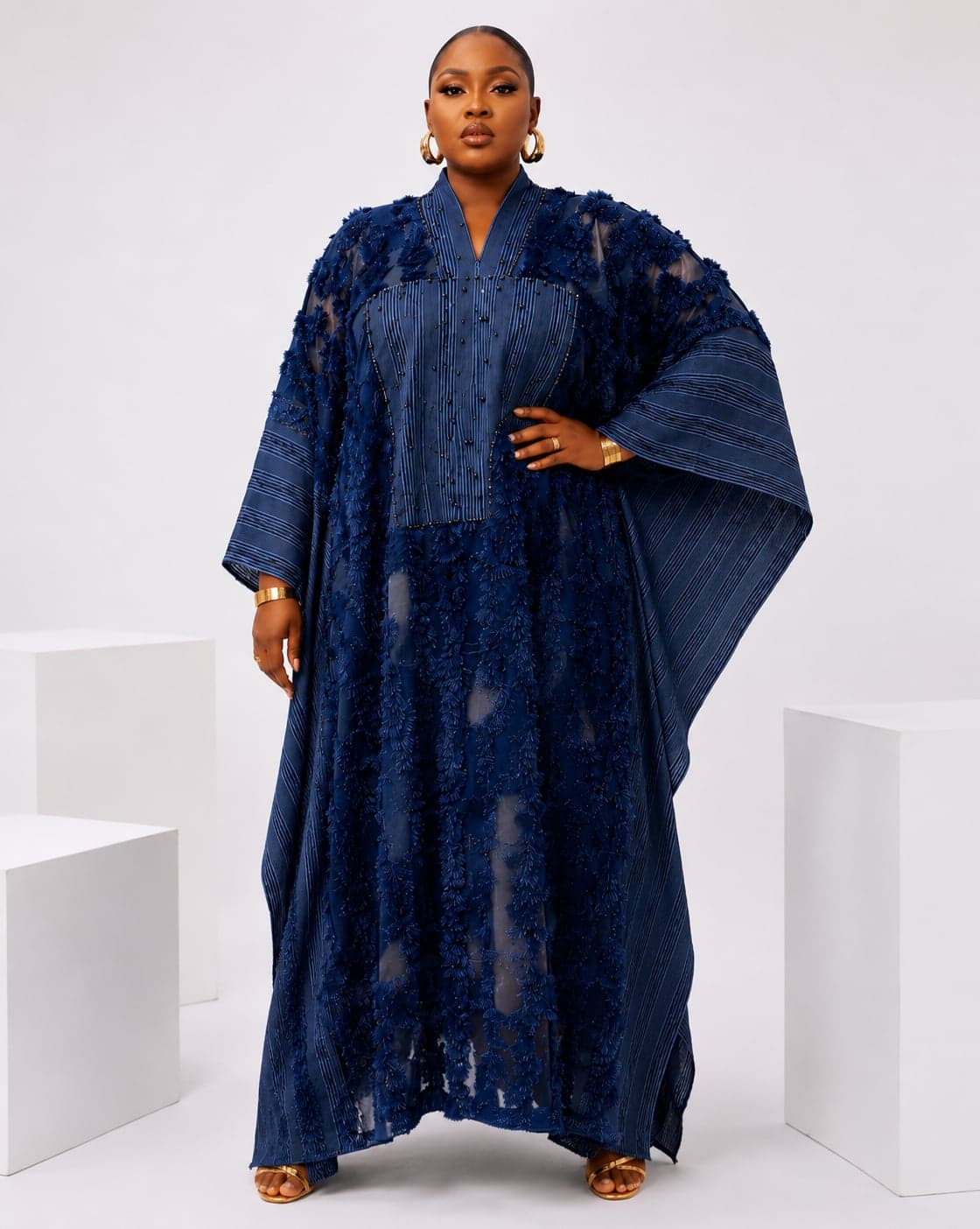 Woobang Bubu – Navy Blue Lace & Stripes