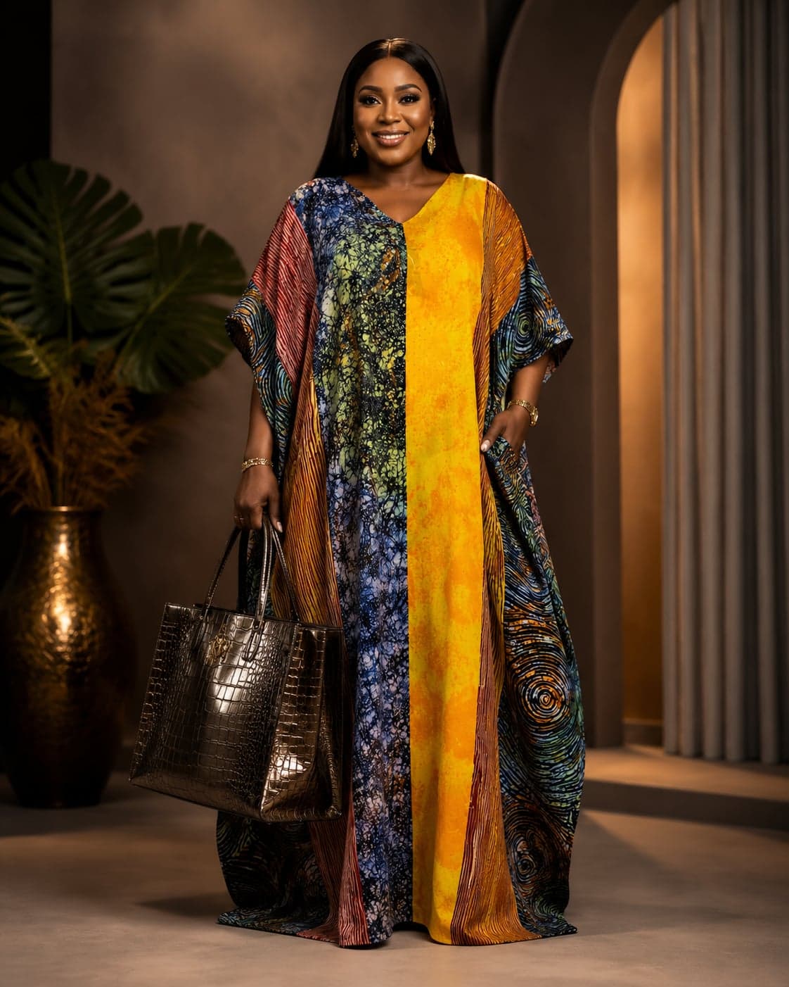Adire Mix Voile Luxury Kaftan — 2