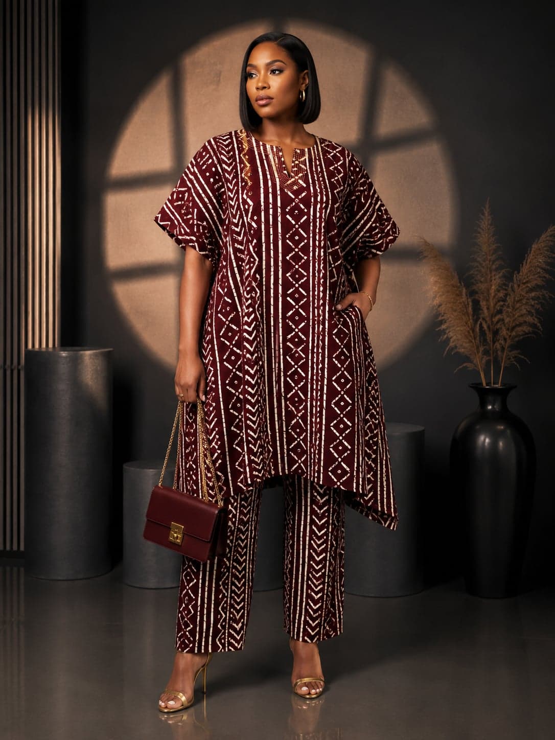 Ladies Ankara Danshiki Two-Piece Set
