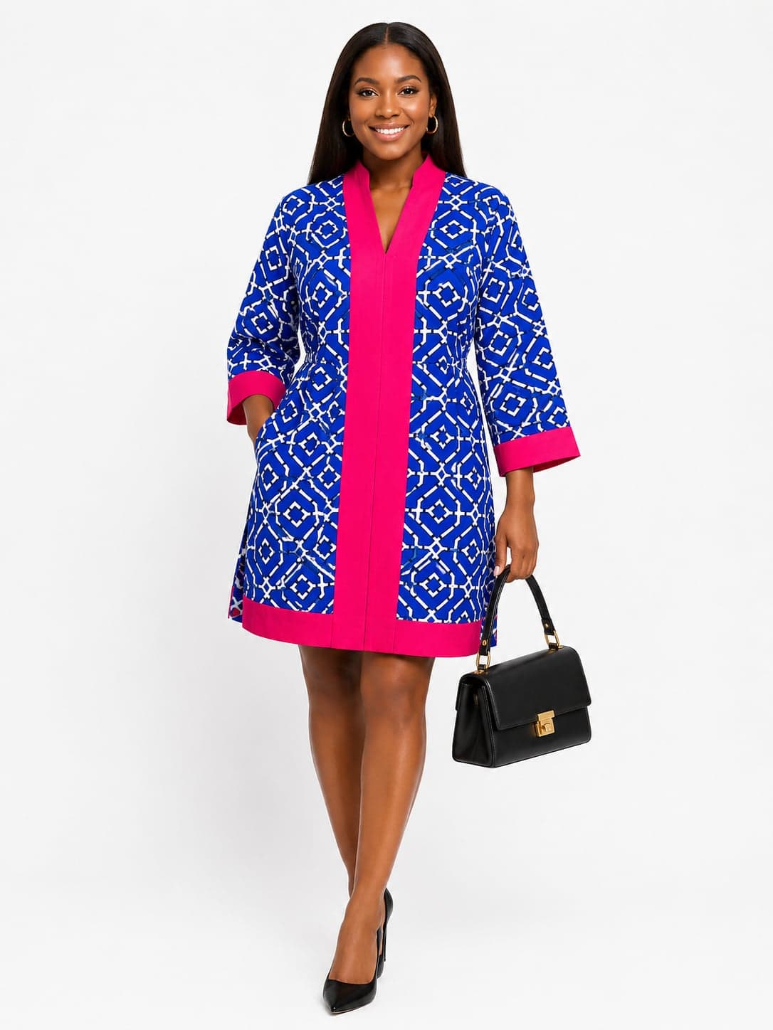 Emerald Luxe Ankara Shift Dress — 3