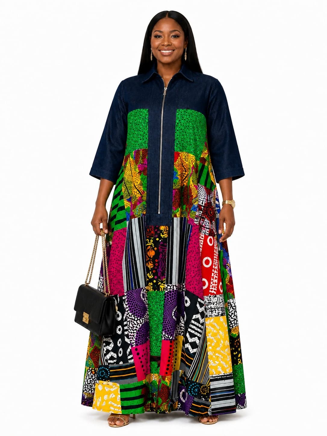 Urban Luxe Patchwork Maxi Dress — 2