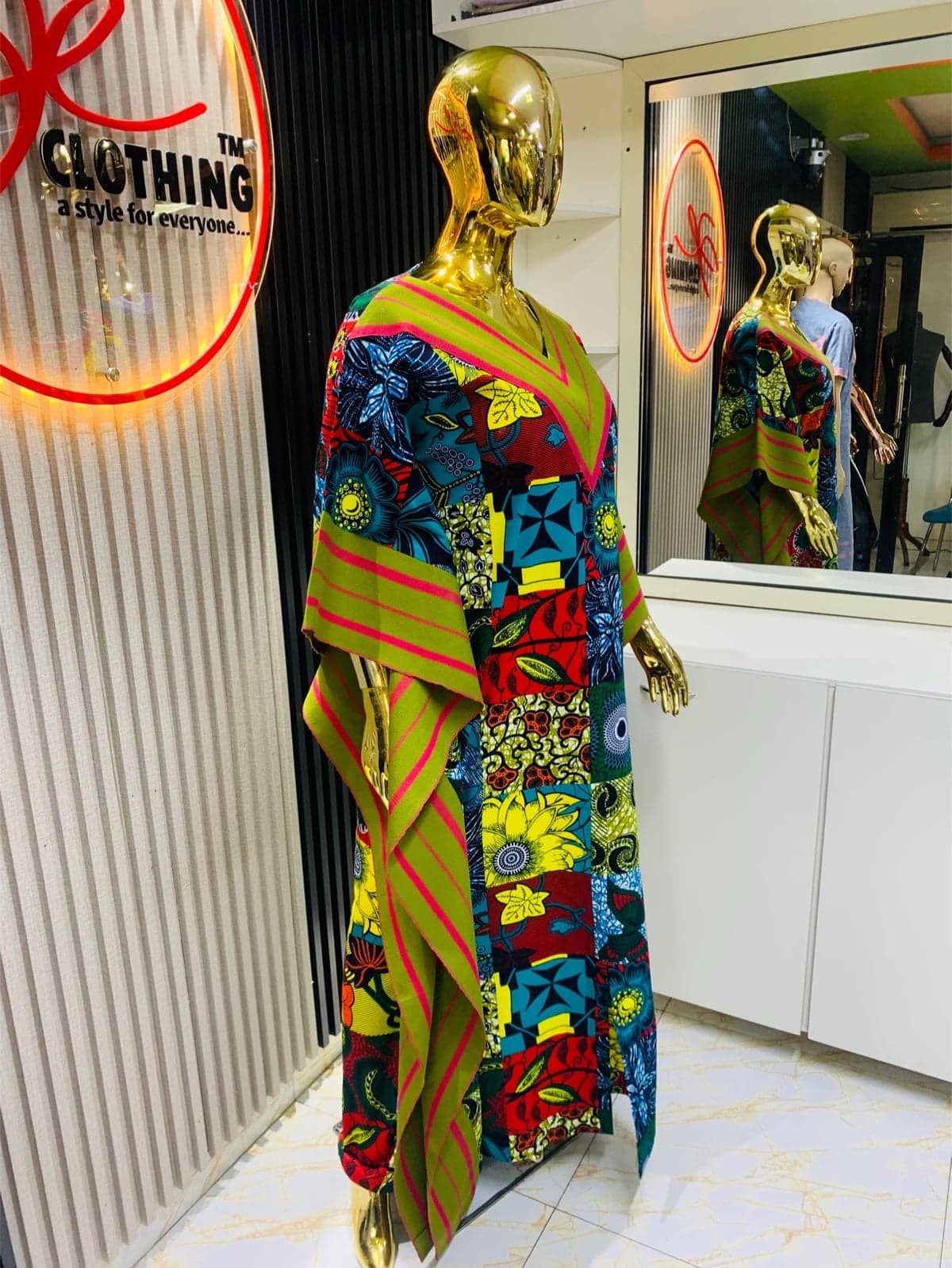 Print Patchwork Ankara Kaftan – Multicolor Elegance — 4