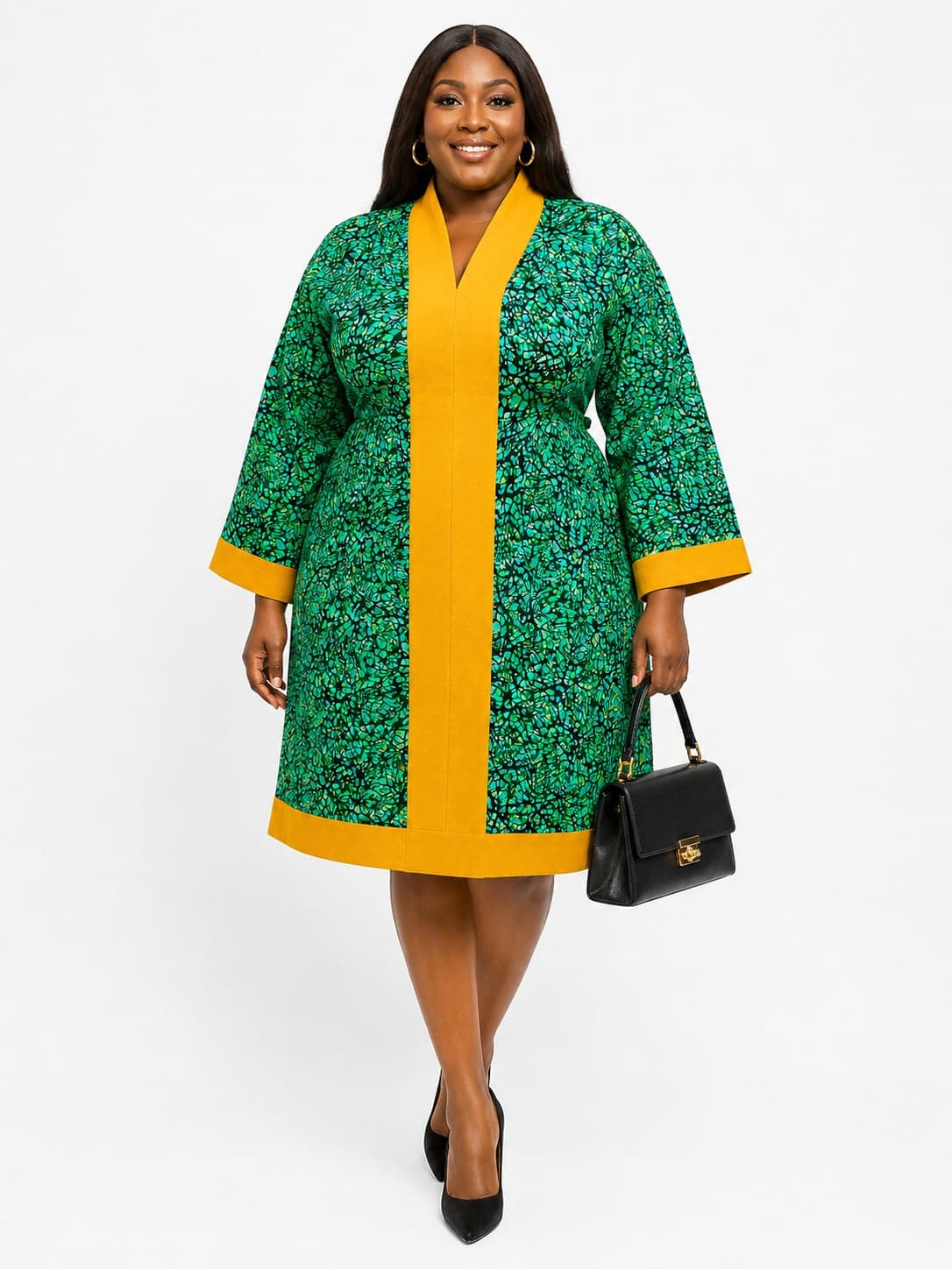 Emerald Luxe Ankara Shift Dress — 5