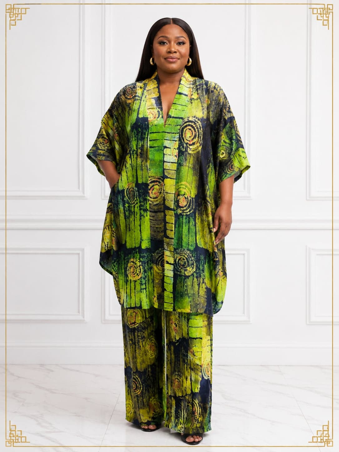 Abstract Two-Piece Kaftan